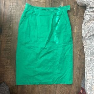 Escada Vibrant Green Pencil Skirt